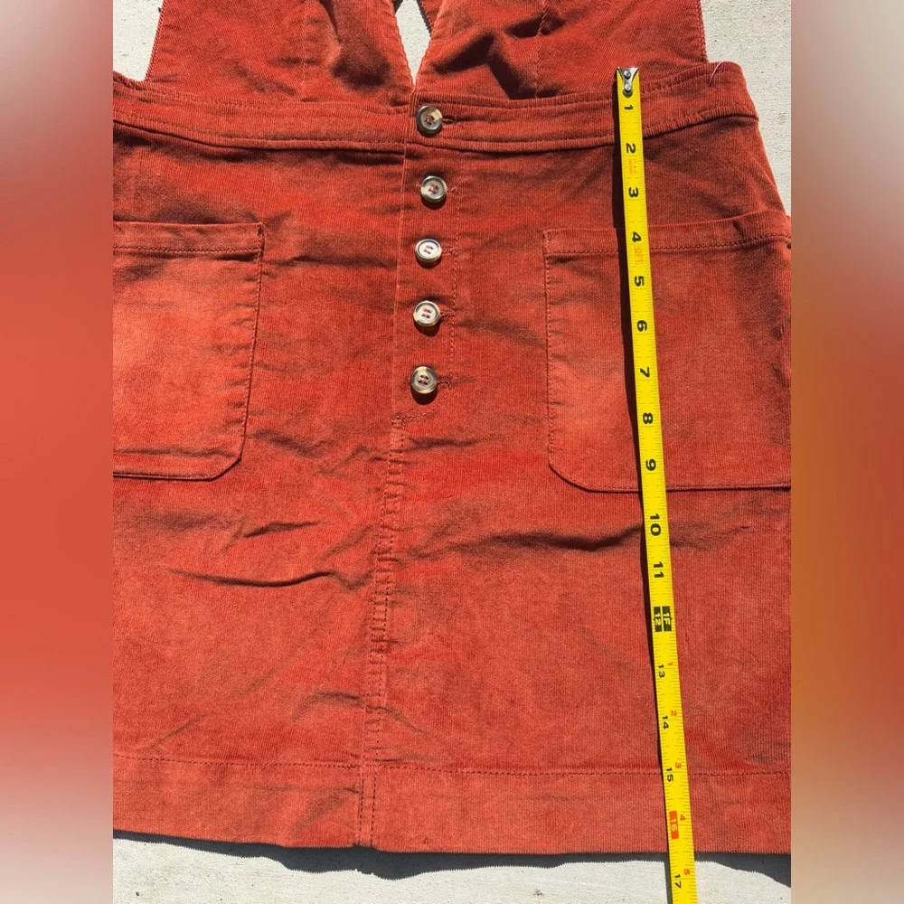 NWT Free People Old School Love Burnt Orange Corduroy Overall Mini Dress Size 10 - Picture 6 of 8